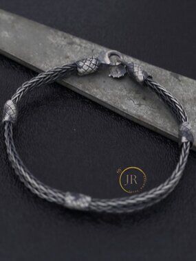 9" 5mm 925 Sterling Silver Hand Braided Woven Segmented Unisex Bracelet Kazaziy